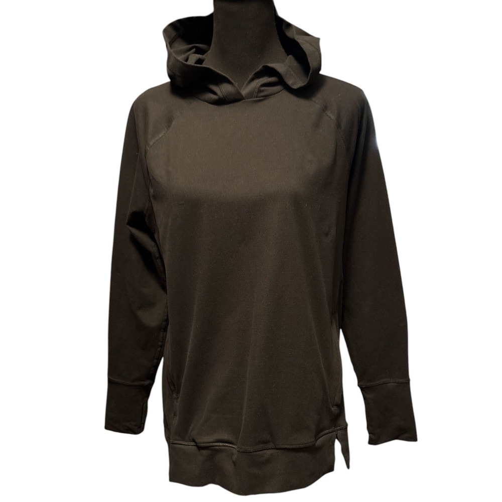 Offline By Aerie Black Pullover Hoodie With Thumbholes, Medium, Oversized Comfy